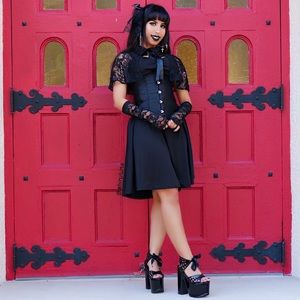 Gothic Renaissance V-Neck Dress